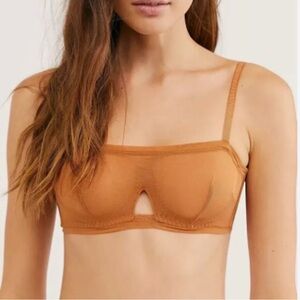 We are HAH Wired Mesh Bra Brown Sugar NWT Size‎ 30-38B Nude